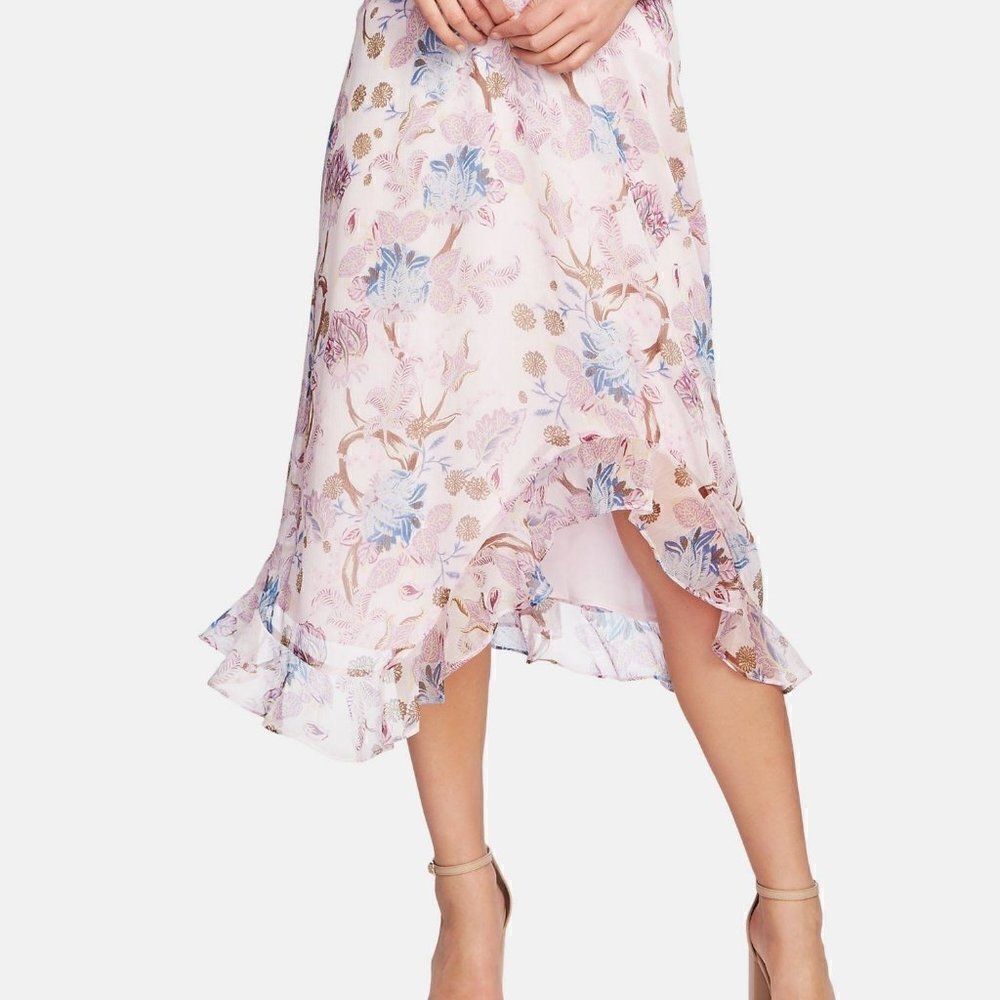 Vince Camuto Pink Floral Ruffle Skirt, size XL